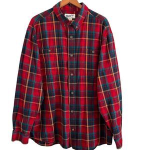 Duluth Trading Relaxed Fit Plaid Flannel Button Up Shirt XL